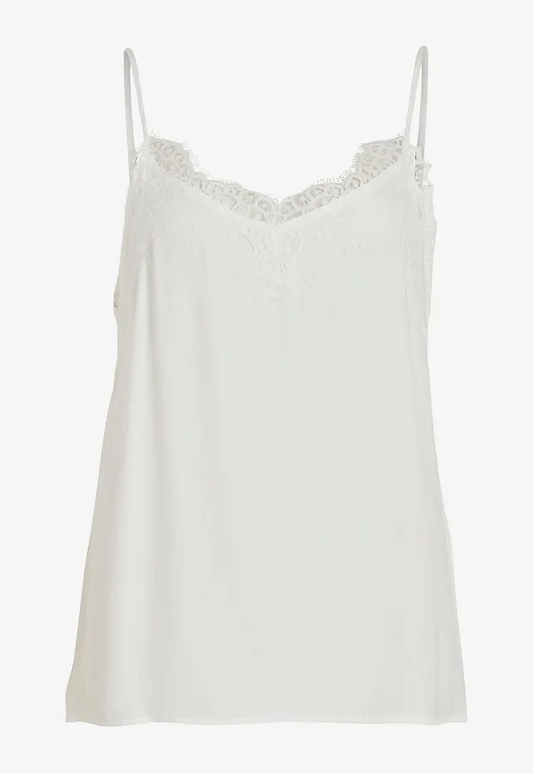 Vila - Topp viCava New Lace Singlet/su - Vit