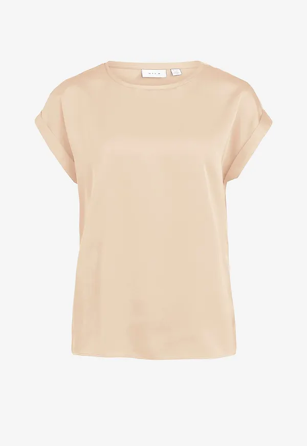 Vila - Topp viEllette S/s Satin - Grå