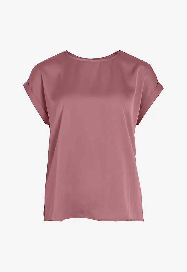 Vila - Topp viEllette S/s Satin - Lila