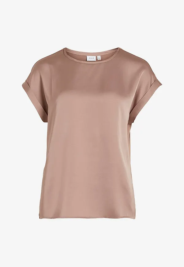 Vila - Topp viEllette S/s Satin - Rosa