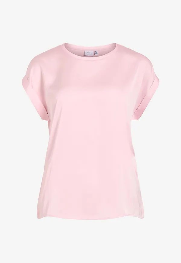 Vila - Topp viEllette S/s Satin - Rosa