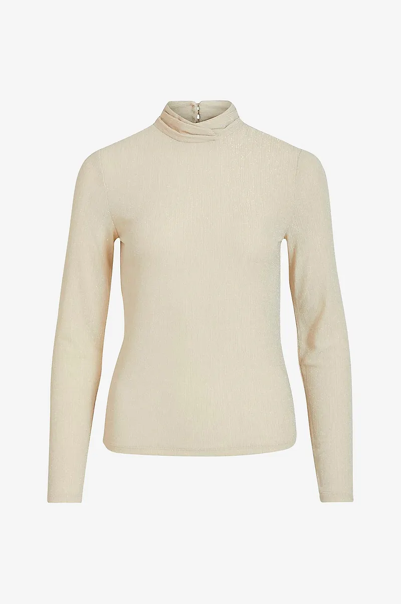 Vila - Topp viShinni L/S Glitter Top - Natur