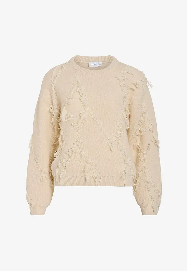 Vila - Tröja viNakuna O-neck - Beige