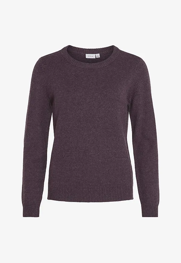 Vila - Tröja viRil L/s O-neck Knit Top - Röd