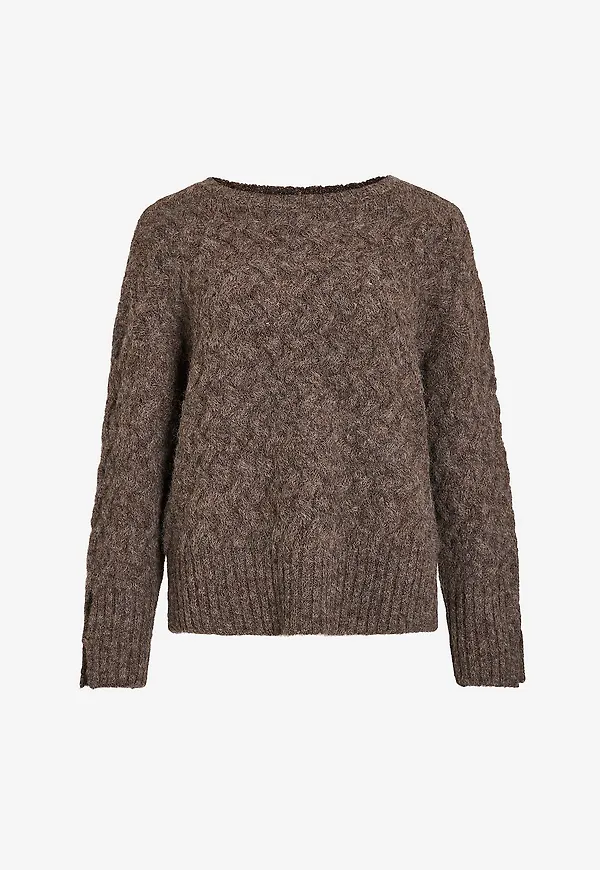 Vila - Tröja viSalika Boatneck L/S - Grå