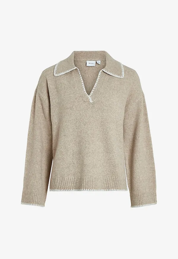 Vila - Tröja viYazmin Detail Knit/ka - Brun