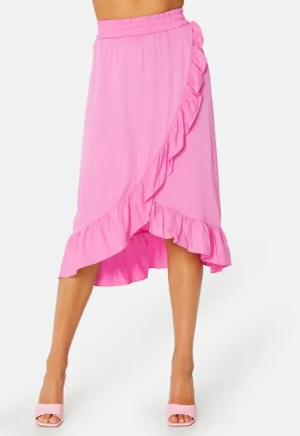 VILA Vero HW Flounce Skirt Fuchsia Pink 34