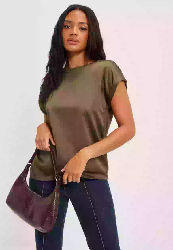Vila Viellette S/S Satin Top/Su - Noos Satinblusar Crocodile