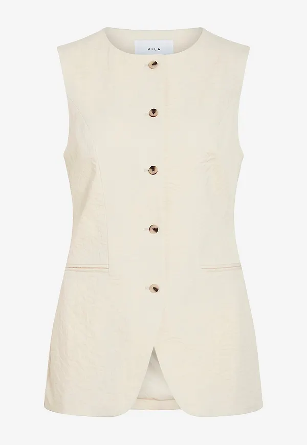 Vila - viFreja S/L Waistcoat/tes - Beige