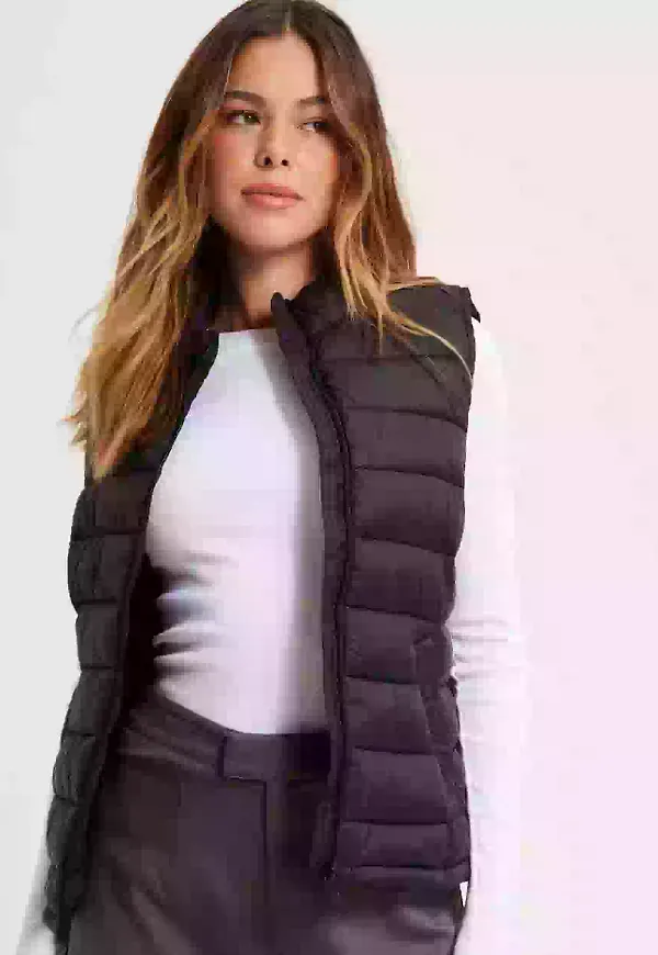 Vila Viminsk Short Waistcoat Västar Black