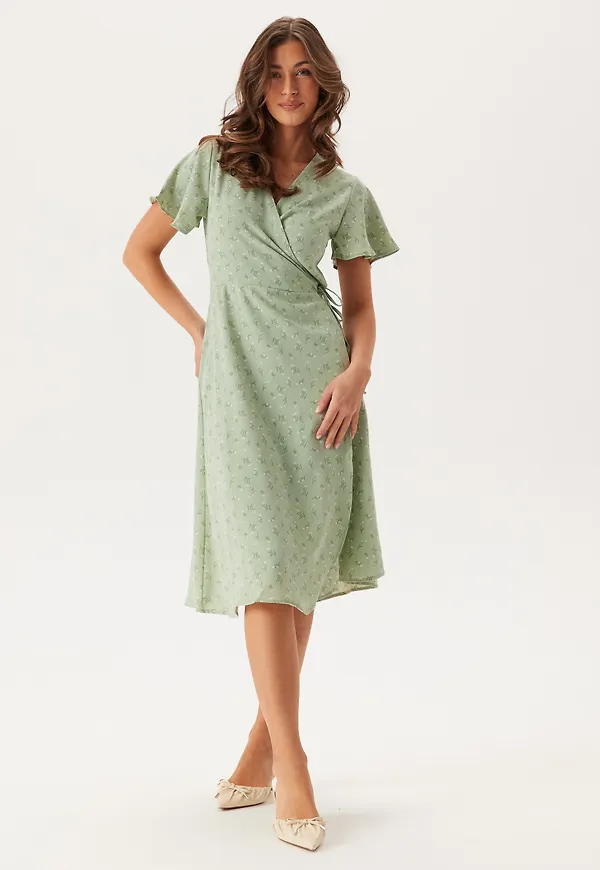 Vilovie S/S Wrap Midi Dress