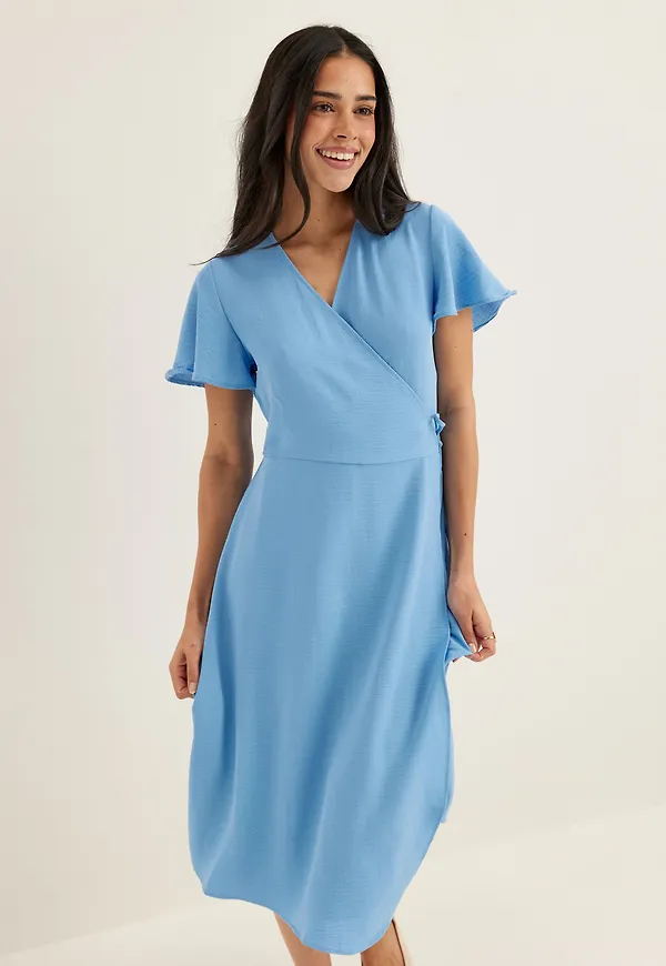 Vilovie S/S Wrap Midi Dress – Bubbleroom