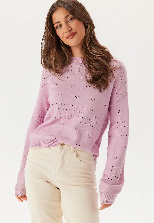 Viril L/S O-Neck Pointelle Knit