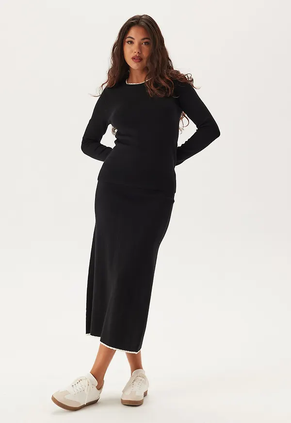 Viscose Contrast Knitted Skirt
