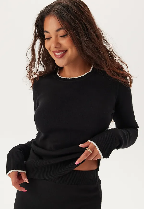 Viscose Contrast Knitted Sweater