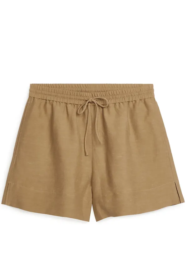 VIscose Linen Shorts - Beige
