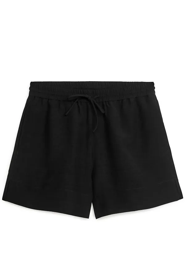 VIscose Linen Shorts - Black