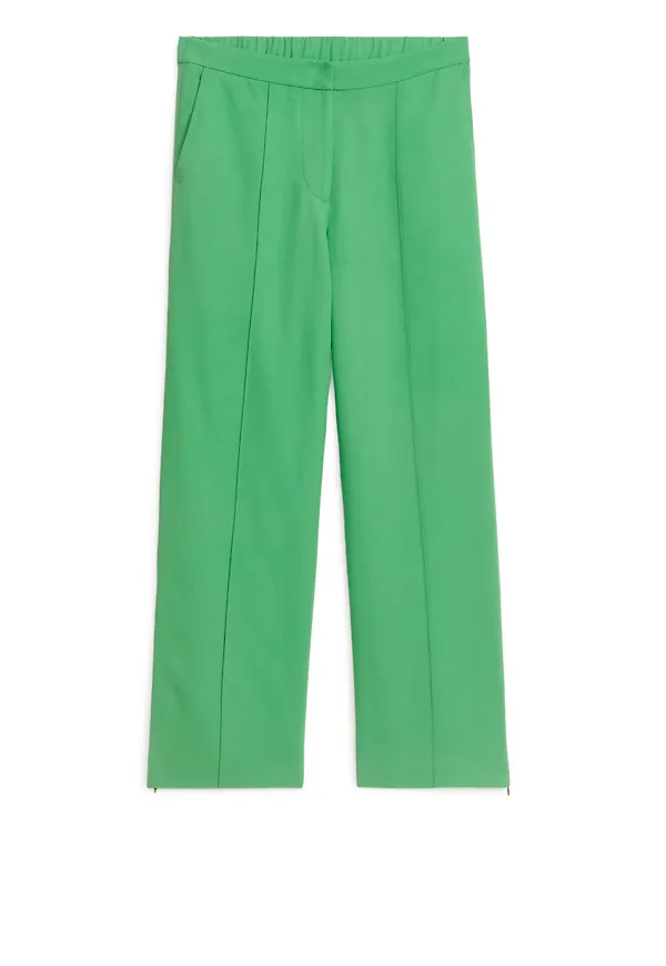 Viscose Lyocell Blend Trousers - Green