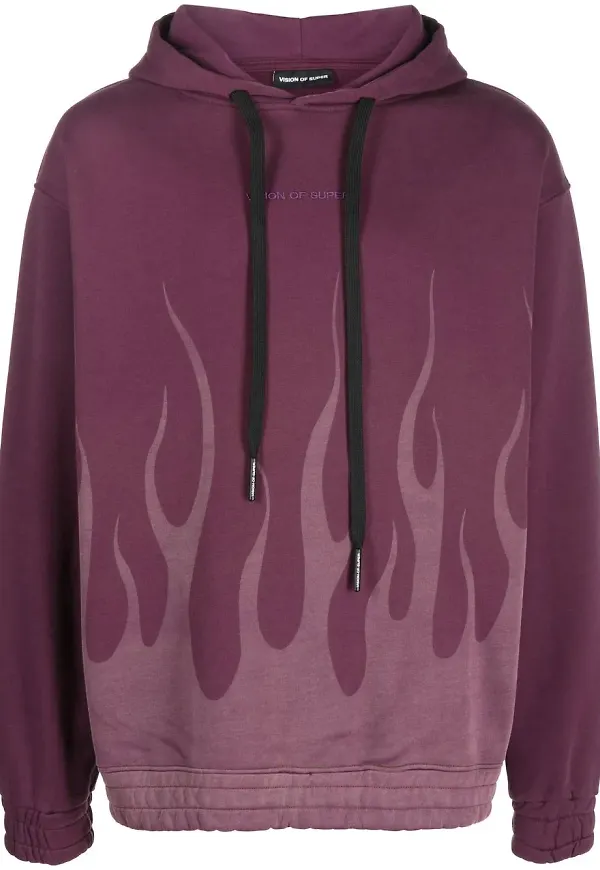 Vision Of Super hoodie med eldtryck - Röd