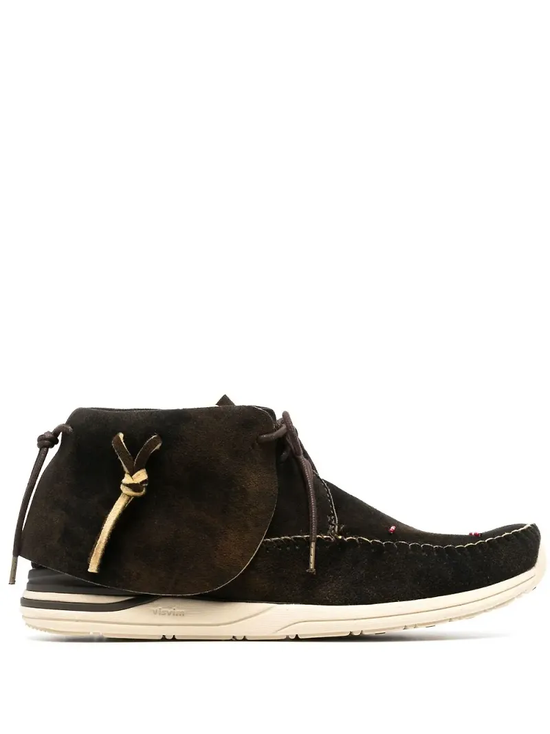 visvim sneakers med snörning och fransar - Brun