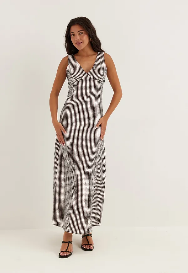Viterni S/L V-NECK ANKLE DRESS
