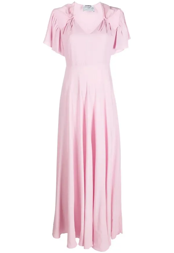 Vivetta maxiklänning med volang - Rosa