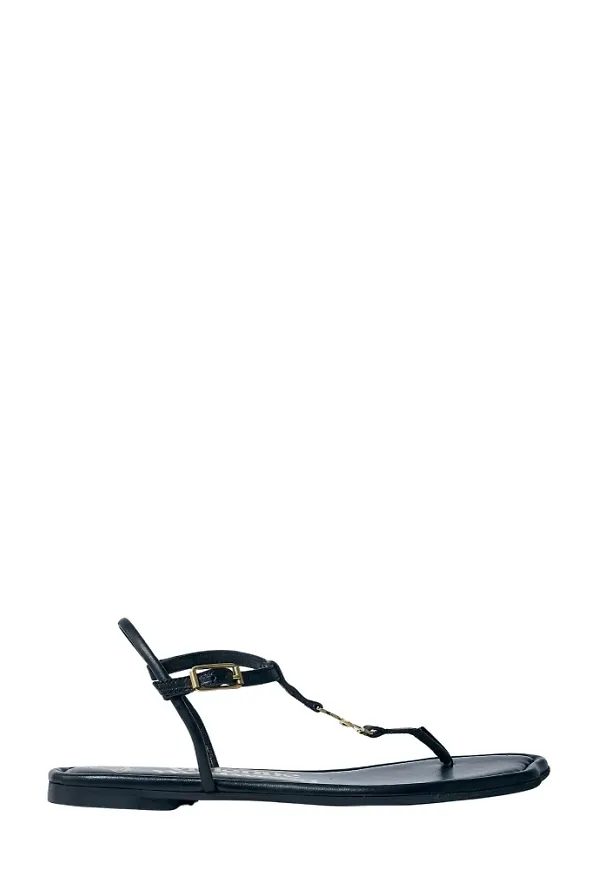 Vivienne Westwood, Skor, Dam, 38 EU, Läder, Orb Thong Sandal med Guldtonad Hårdvara