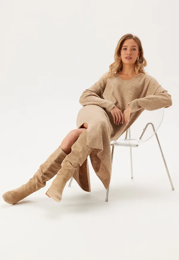 Vmjupiter Ls V-neck Calf Dress
