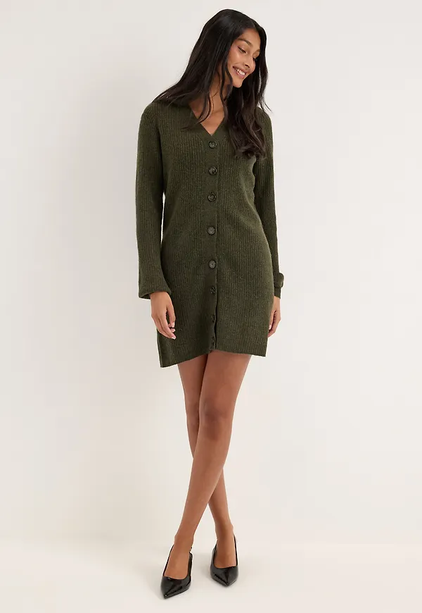 Vmkarla Ls V-neck Button Abk Dress