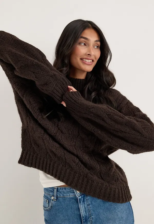 Vmmaybe Ls High Neck Cable Pullover