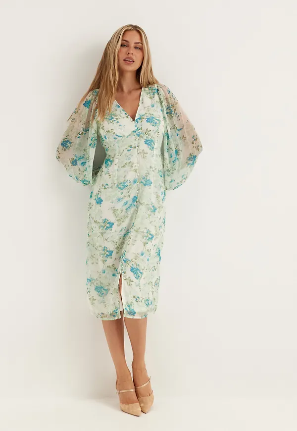 Vmsmilla Ls V-neck Calf Dress