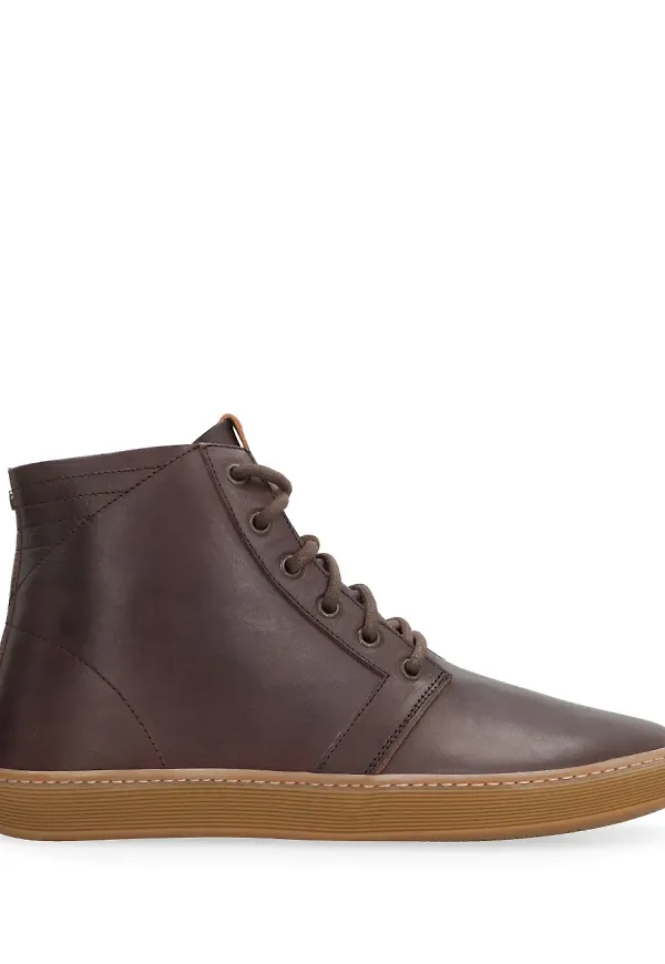 Volta höga lädersneakers - Brun
