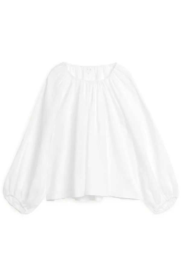 Voluminous Linen Blouse - White