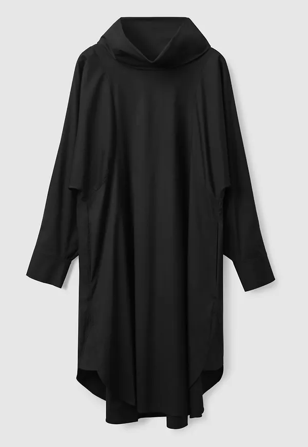 VOLUMINOUS STAND-COLLAR DRESS