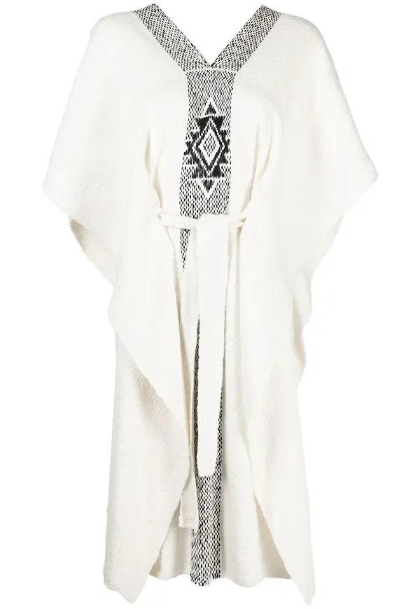VOZ Estrella kaftan med knytning - Vit
