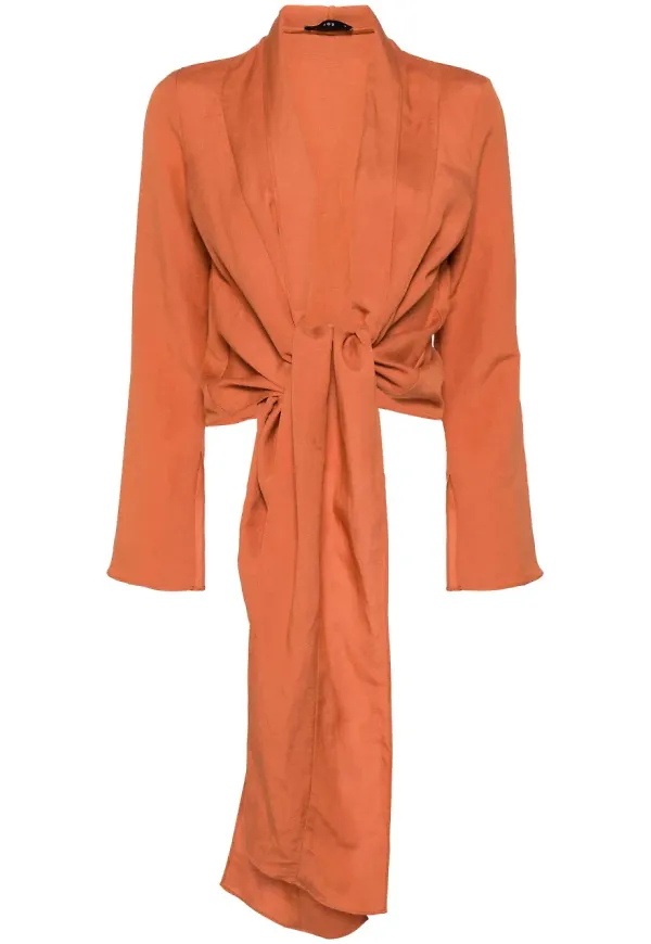 VOZ långärmad omlottblus - Orange