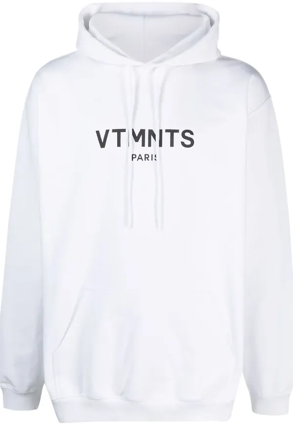 VTMNTS hoodie med logotyp - Vit