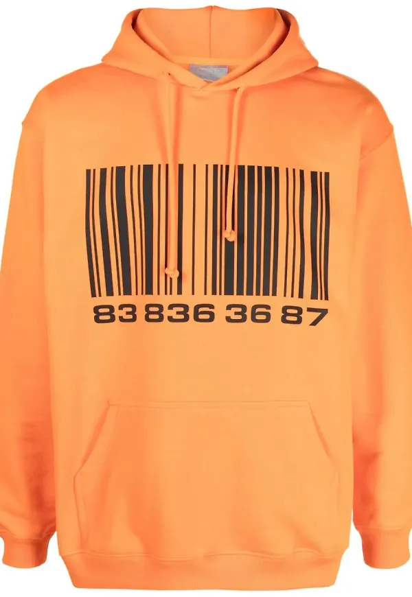VTMNTS hoodie med streckkod - Orange