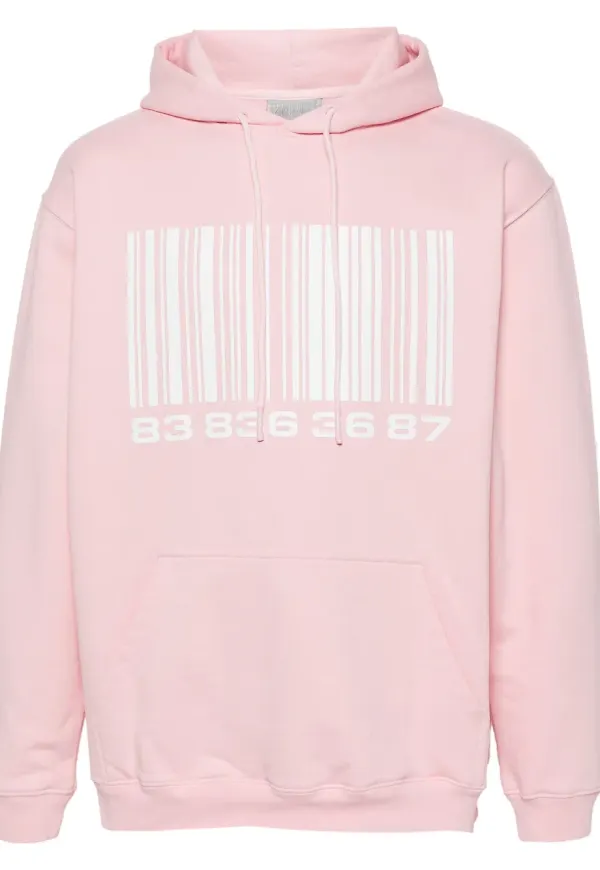 VTMNTS hoodie med streckkod - Rosa