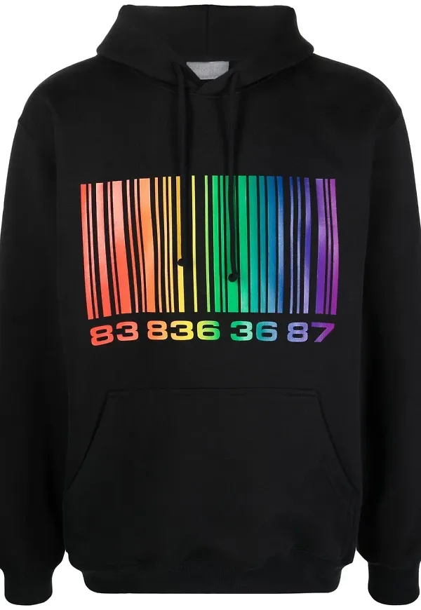 VTMNTS pullover-hoodie med streckkod - Svart