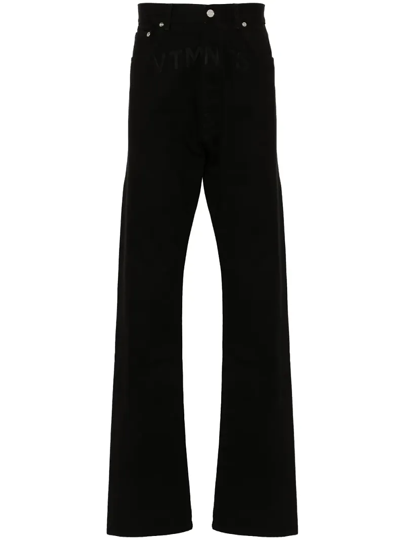 VTMNTS straight-jeans med broderad logotyp - Svart