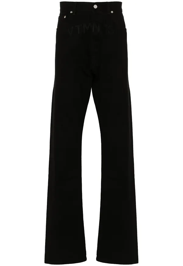 VTMNTS straight-jeans med broderad logotyp - Svart
