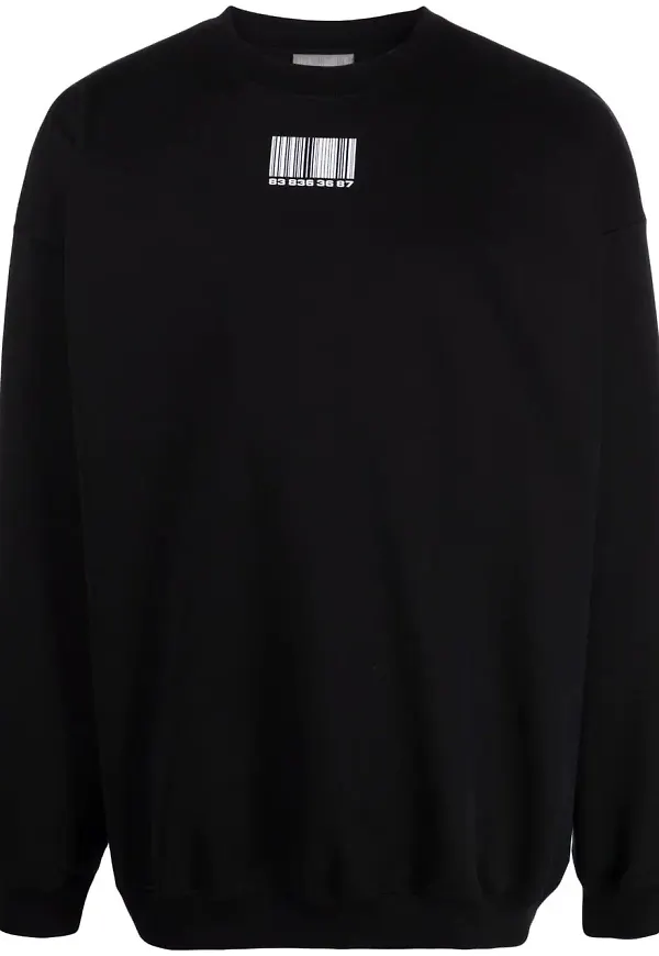 VTMNTS sweatshirt med streckkod - Svart