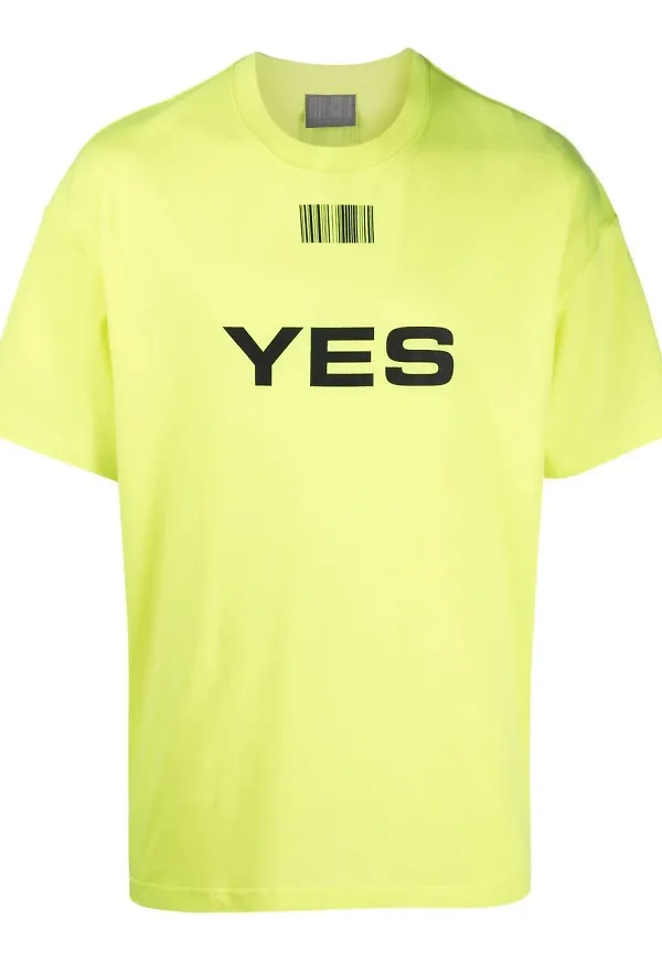VTMNTS t-shirt med slogan - Gul