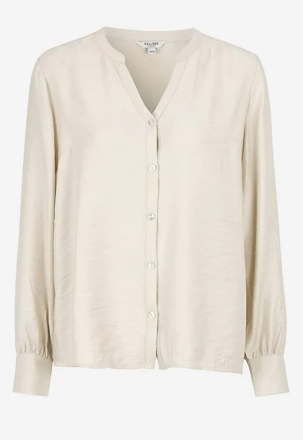 Vävd blus med knappar