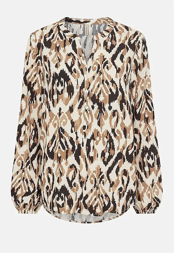 Vävd blus med knappar