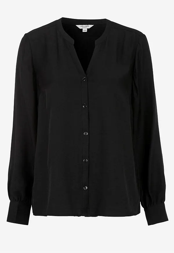 Vävd blus med knappar