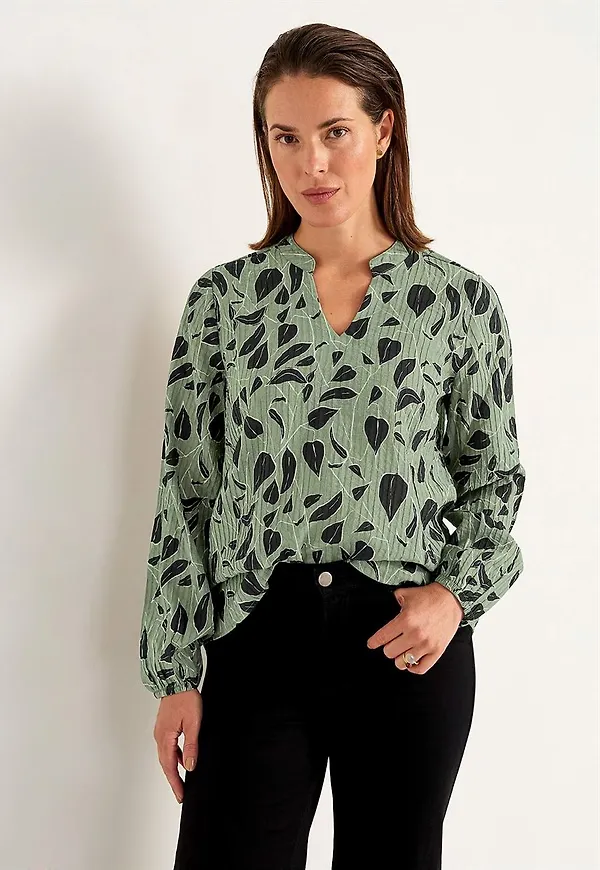 Vävd blus med struktur