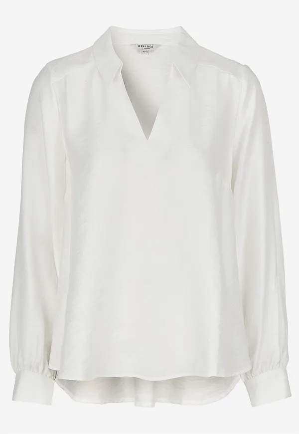 Vävd blus med vida ärmar