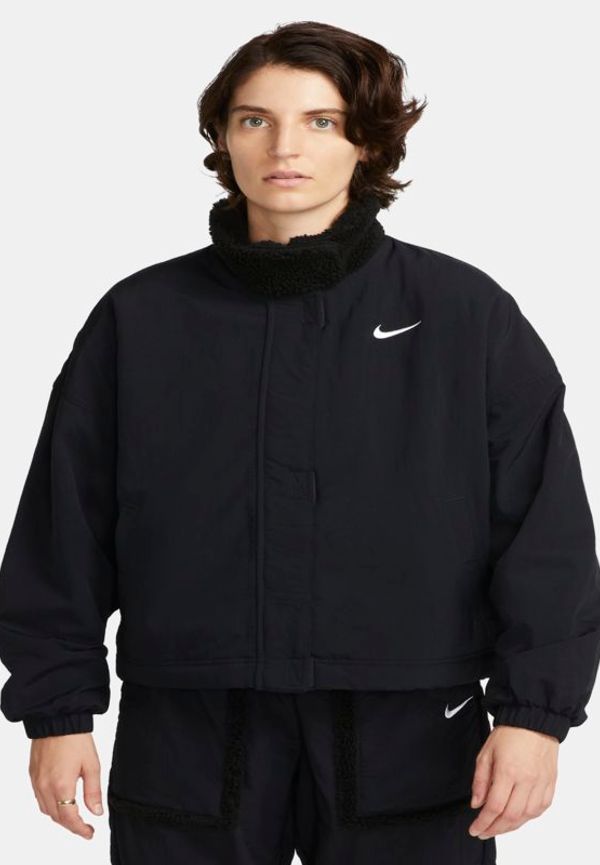 Vävd fleecefodrad jacka Nike Sportswear Essential för kvinnor - Svart